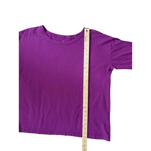 J. Jill Pima Cotton Elbow Sleeve Tee Women's Size Large Purple Soft Stretch - Picture 10 of 15